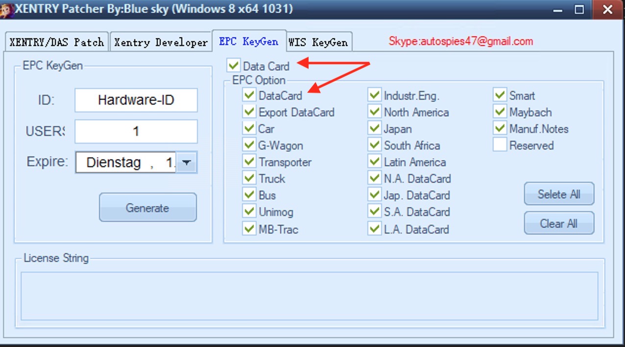 EPC Datenkarte